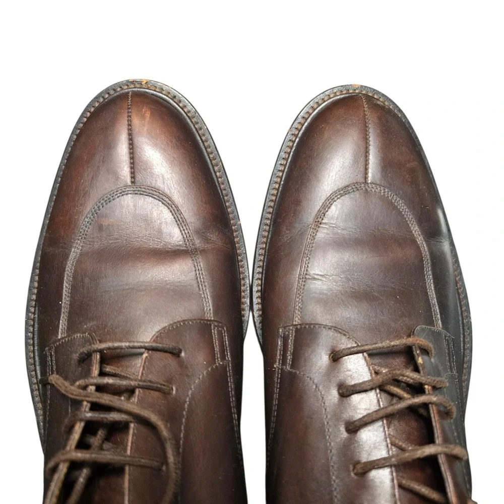 John Wood Shoemaker Mens Sz 13 Brown Norwegian Split Toe Dress Shoes COUSU